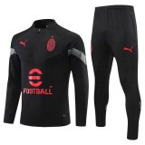 AC Milan Black Training Suit Mens 2021/22