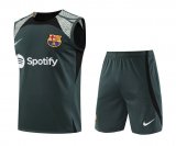 Barcelona Dark Grey Training Singlet + Short Mens 2023/24