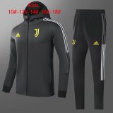 Juventus Hoodie Black Training Suit Jacket + Pants Kids 2021/22