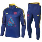 2020/2021 Arsenal Human Race Blue Half Zip Soccer Training Suit Men