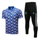 Arsenal Blue Training Suit Polo + Pants Mens 2022/23