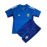 Argentina Goalkeeper Blue Jersey + Short Kids 2023/24