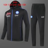 Napoli Hoodie Black Training Suit Jacket + Pants Kids 2021/22