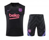 Barcelona Black Training Suit Singlet + Short Mens 2022/23