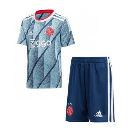 2020/21 Ajax Away Gray Blue Kids Soccer Jersey Kit(Shirt + Short)