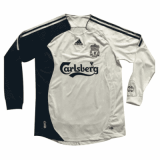 2006-2007 Liverpool Retro Third Away White Long Sleeves Men Soccer Jersey Shirt