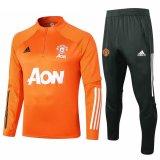 2020-2021 Manchester United Orange Half Zip Soccer Training Suit