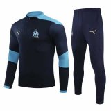 2020-2021 Olympique Marseille Navy Half Zip Soccer Training Suit