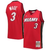 Miami Heat 2005-2006 Dwyane Wade Mitchell & Ness Red Jersey Hardwood Classics Mens (WADE #3)