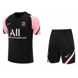 PSG Black - Pink Training Suit (Jersey+Short) Mens 2021/22