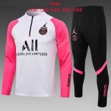 PSG x Jordan White - Pink Half Zip Training Suit Kid's 2021/22