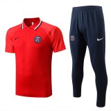 PSG Red Training Suit Polo + Pants Mens 2022/23