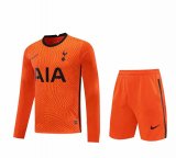 2020/2021 Tottenham Hotspur Goalkeeper Orange Long Sleeve Men's Soccer Jersey + Shorts Set