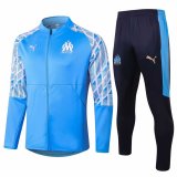 2020-2021 Olympique Marseille Blue Jacket Soccer Training Suit