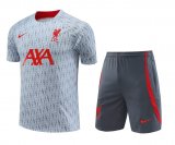 Liverpool Light Grey Training Jersey + Short Mens 2023/24