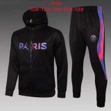 PSG x Jordan Hoodie Black Training Suit(Jacket + Pants) Kids 2021/22