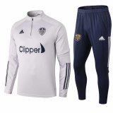 2020-2021 Leeds United Light Grey Half Zip Soccer Training Suit