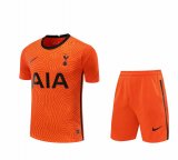 2020/2021 Tottenham Hotspur Goalkeeper Orange Men's Soccer Jersey + Shorts Set