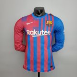 Barcelona Home Long Sleeve Mens Jersey 2021/22 #Player Version