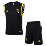 Juventus Black Training Singlet + Short Mens 2023/24