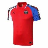 2020-2021 PSG X Jordan Red Soccer Polo Jersey