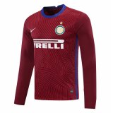 2020/2021 Inter Milan Goalkeeper Red Long Sleeve Soccer Jersey Men's