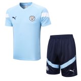 Manchester City Light Blue Training Jersey + Short Mens 2022/23
