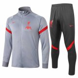 2020-2021 Liverpool Light Grey Jacket Soccer Training Suit