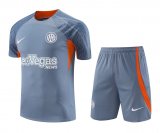 Inter Milan Light Grey Training Jersey + Short Mens 2023/24