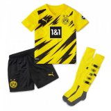 2020/2021 Borussia Dortmund Home Yellow Kids Soccer Jersey Whole Kit(Shirt + Short + Socks)