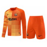 Barcelona Goalkeeper Orange Long Sleeve Jersey + Short Mens 2021/22