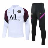 2020-2021 PSG White - Purple II Half Zip Soccer Training Suit