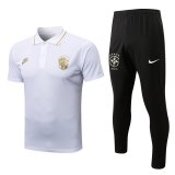 Brazil White Training Suit Polo + Pants Mens 2022/23