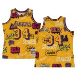 Los Angeles Lakers Slap Sticker Yellow Mitchell & Ness Swingman Jersey Mens 1996-97 O'NEAL #34