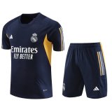 Real Madrid Deep Blue Training Jersey + Short Mens 2023/24