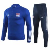 2020-2021 Olympique Lyonnais Blue Half Zip Soccer Training Suit