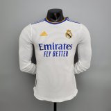 Real Madrid Home Long Sleeve Mens Jersey 2021/22 #Player Version