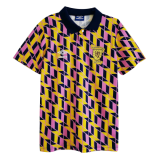 88/89 Scotland Away Yellow&Pink&Blue Retro Soccer Jersey Shirt Men