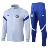 2020-2021 Chelsea Light Grey Jacket Soccer Training Suit