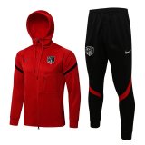 Atletcico Madrid Hoodie Red Training Suit Jacket + Pants Mens 2021/22