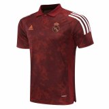 2020/2021 Real Madrid Soccer Polo Jersey UCL Maroon Texture - Mens