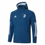 2020/2021 Juventus Hoodie All Weather Windrunner Jacket Blue Mens