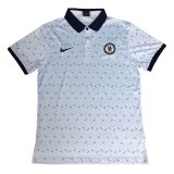 2020/2021 Chelsea Soccer Polo Jersey Light Grey Texture - Mens