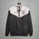 Corinthians Hoodie White - Black All Weather Windrunner Jacket Mens 2022/23