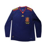 Spain Away Long Sleeve Jersey Mens 2010 #Retro