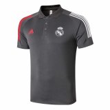 2020-2021 Real Madrid Grey Soccer Polo Jersey