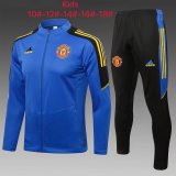 Manchester United Blue Training Suit Jacket + Pants Kids 2021/22