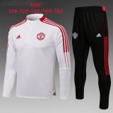 Manchester United White Training Suit Kids 2021/22
