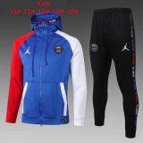 Kid's 2020-2021 PSG x Jordan Hoodie Blue Jacket Soccer Training Suit