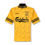 1995-1996 Liverpool Retro Third Away Yellow Men Soccer Jersey Shirt